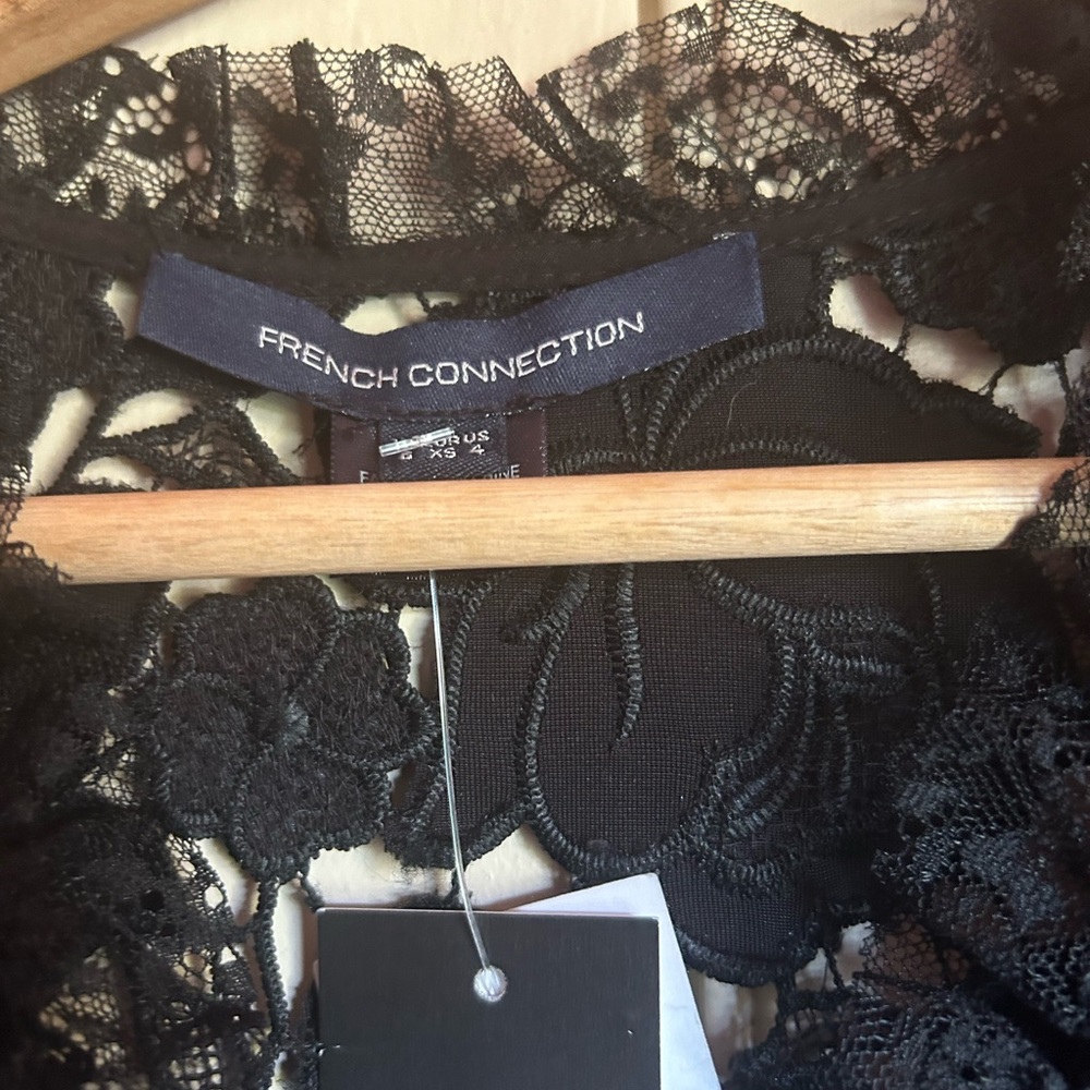 NWT French Connection Velvet And Lace Dress - Picture 3 of 8